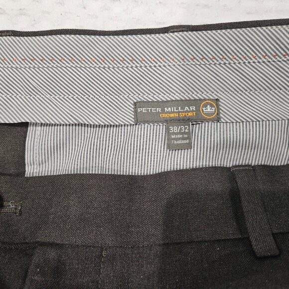 Peter Millar Crown Comfort Dress Pants Size 38/32 – Charcoal Gray - Picture 1 of 8